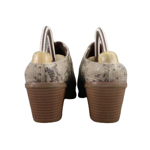 Rampage Shoes Womens 8 Mule Bootie Slip On Block Heel Snake Print York Point Toe - Picture 5 of 14